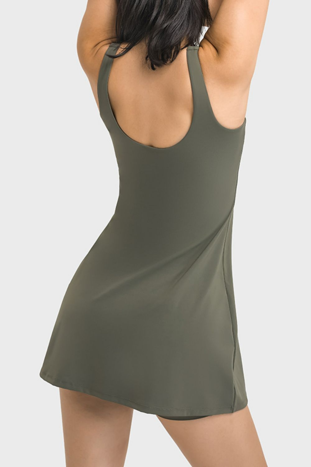 Millennia Square Neck Sports Tank Dress with Full Coverage Bottoms Active Sets by Trendsi | Fleurcouture