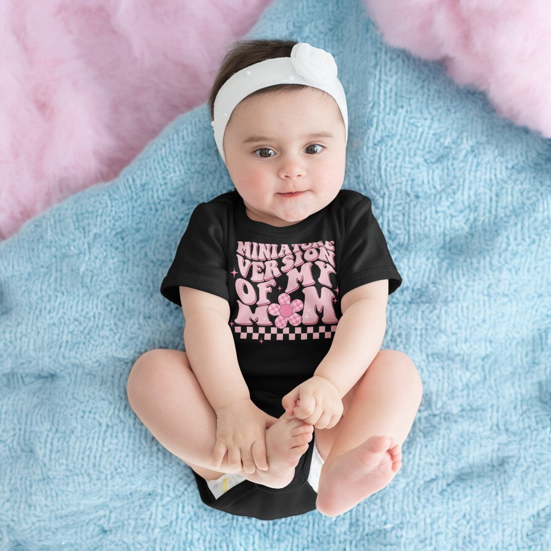 Minature Version Of My Mom Infant Bodysuit NB - Bodysuit Black Baby &amp; Toddler Clothing by Tea Shirt Shoppe | Fleurcouture