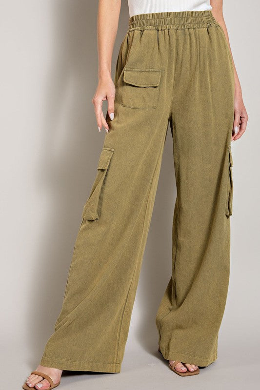 Mineral Washed Cargo Pants by eesome | Fleurcouture