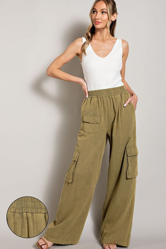 Mineral Washed Cargo Pants by eesome | Fleurcouture