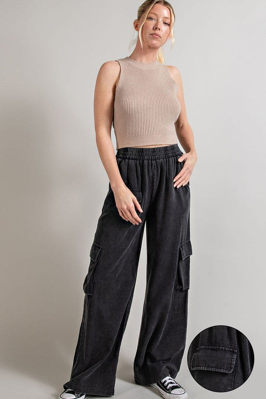 Mineral Washed Cargo Pants by eesome | Fleurcouture