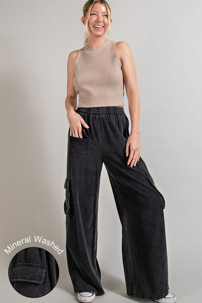 Mineral Washed Cargo Pants by eesome | Fleurcouture