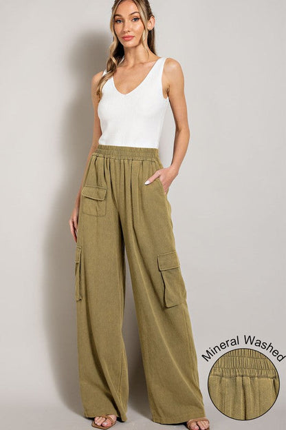 Mineral Washed Cargo Pants by eesome | Fleurcouture