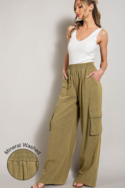 Mineral Washed Cargo Pants by eesome | Fleurcouture