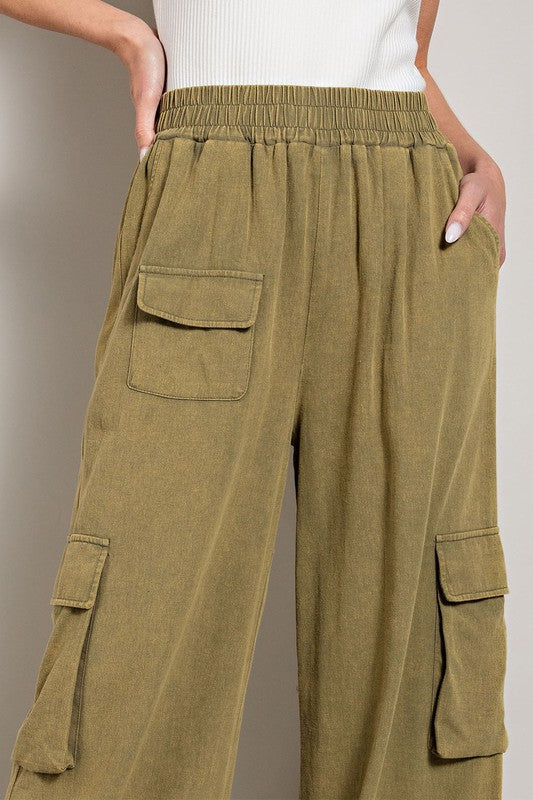 Mineral Washed Cargo Pants by eesome | Fleurcouture