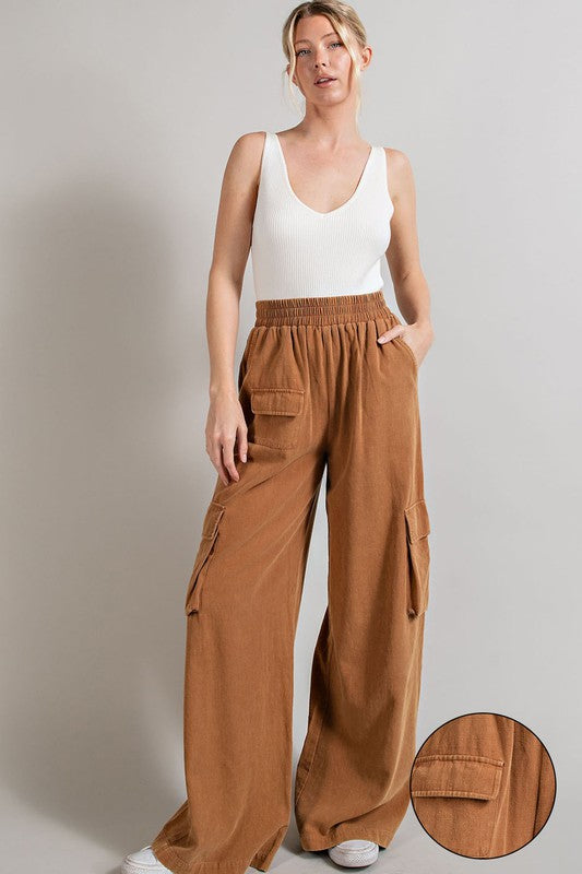 Mineral Washed Cargo Pants by eesome | Fleurcouture