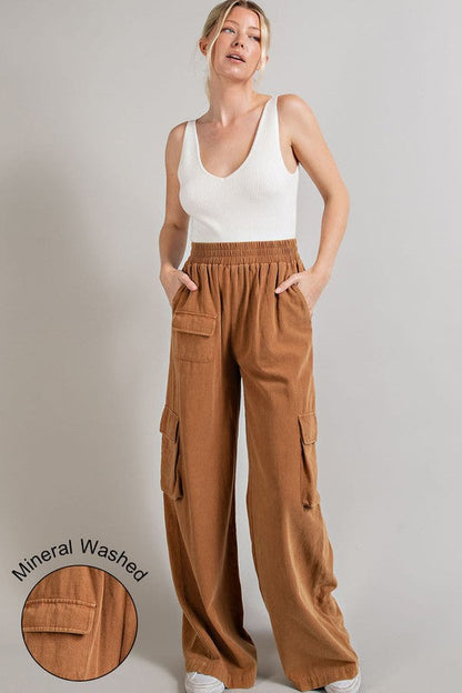 Mineral Washed Cargo Pants by eesome | Fleurcouture