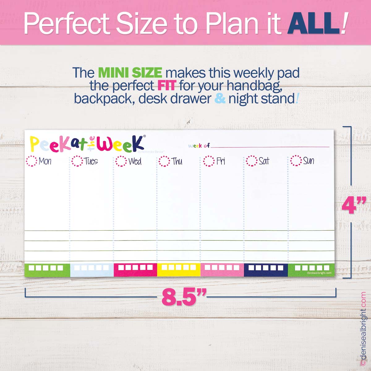 MINI Peek at the Week® Planner Pad Pads by Denise Albright® | Fleurcouture