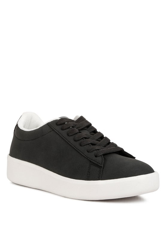 Minky Lace Up Casual Sneakers Black 5 by Rag Company | Fleurcouture