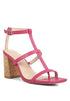 MIRABELLA Open Square Toe Block Heel Sandals Fushia 5 by Rag Company | Fleurcouture