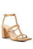 MIRABELLA Open Square Toe Block Heel Sandals Natural 8 by Rag Company | Fleurcouture