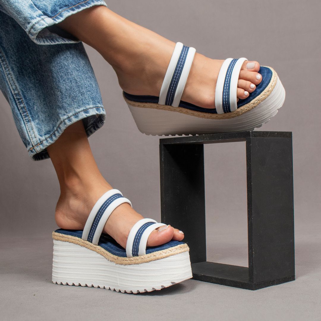 MISTY 7 Denim WEDGES by MODAPASSO | Fleurcouture