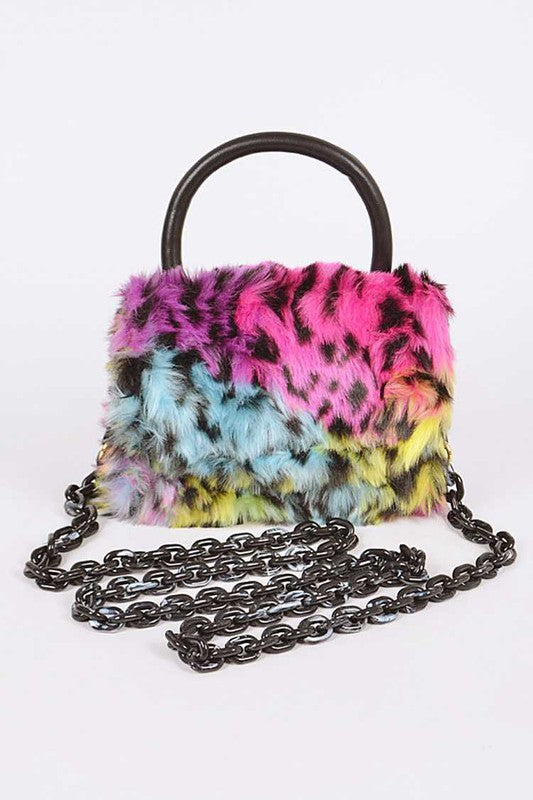Mix Color Leopard Print Iconic Swing Bag Multi O/S by Artini Accessories | Fleurcouture