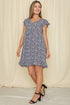 Mix Floral Flutter Sleeve Mini Dress Navy Floral S by EG fashion | Fleurcouture