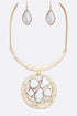 Mix Gem Pendant Collar Necklace Set White O/S by LA Jewelry Plaza | Fleurcouture