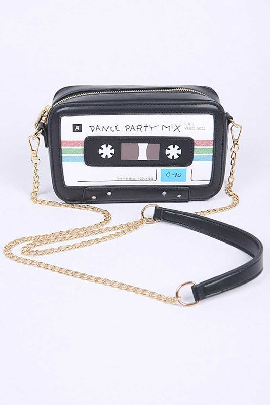 Mix Tape Iconic Crossbody Swing Bag Black O/S by Artini Accessories | Fleurcouture