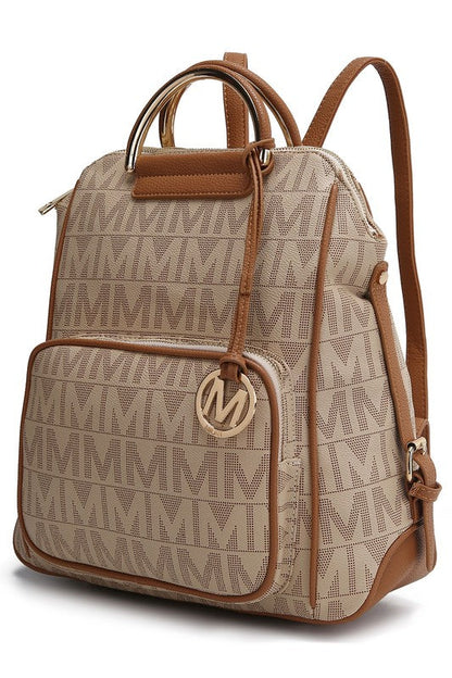 MKF Collection Cora Milan Backpack by Mia K Beige One Size by MKF Collection by Mia K | Fleurcouture