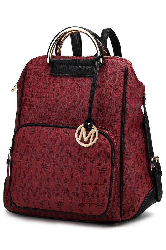 MKF Collection Cora Milan Backpack by Mia K Burgundy One Size by MKF Collection by Mia K | Fleurcouture