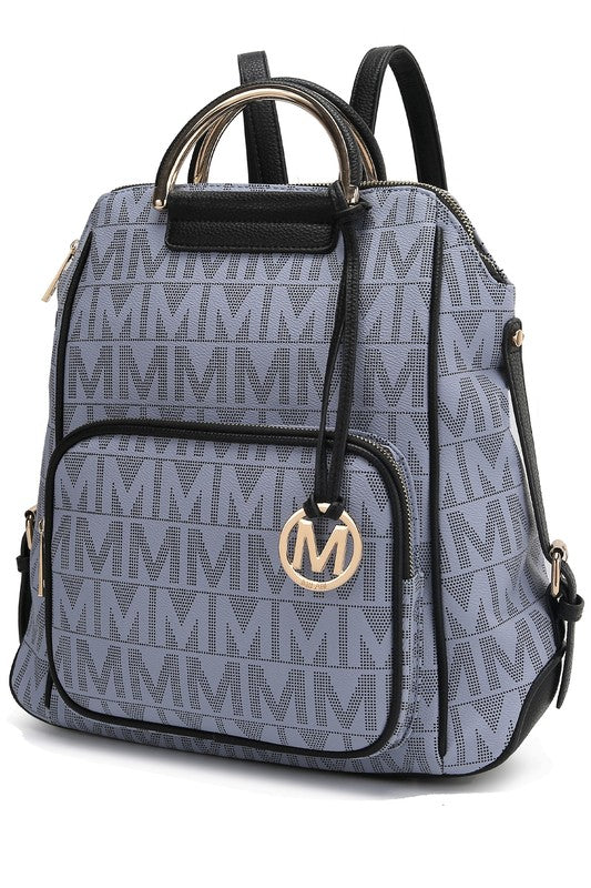 MKF Collection Cora Milan Backpack by Mia K Grey One Size by MKF Collection by Mia K | Fleurcouture