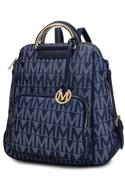 MKF Collection Cora Milan Backpack by Mia K Navy One Size by MKF Collection by Mia K | Fleurcouture