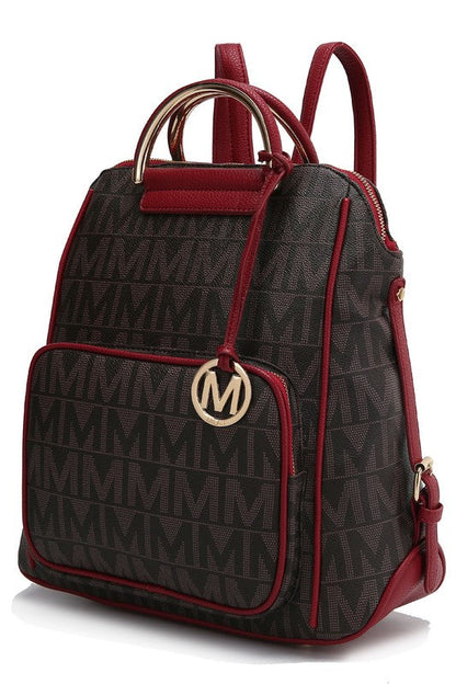 MKF Collection Cora Milan Backpack by Mia K Red One Size by MKF Collection by Mia K | Fleurcouture