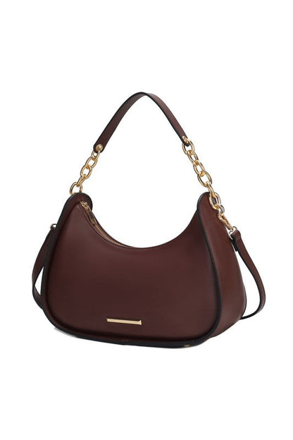 MKF Collection Lottie Shoulder Handbag by Mia k Chocolate One Size by MKF Collection by Mia K | Fleurcouture