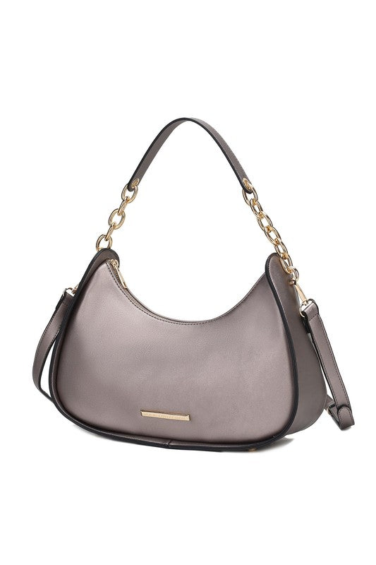 MKF Collection Lottie Shoulder Handbag by Mia k Pewter One Size by MKF Collection by Mia K | Fleurcouture