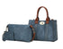 MKF Elissa Satchel Handbag by Mia K- 3 pc Set Blue-Brown One Size by MKF Collection by Mia K | Fleurcouture