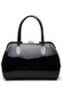 MKF Marlene Patent Satchel Handbag by Mia K Black One Size by MKF Collection by Mia K | Fleurcouture