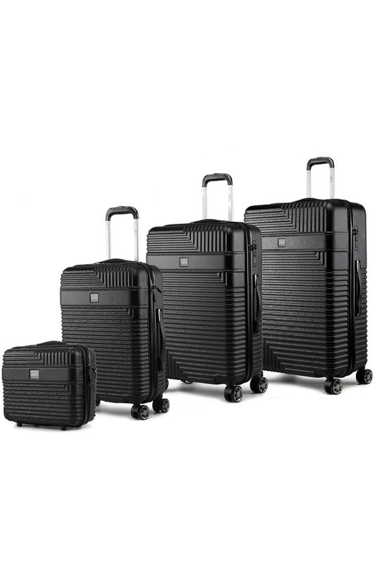 MKF Mykonos Luggage Set by Mia K- 4 pieces Black One Size by MKF Collection by Mia K | Fleurcouture