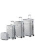 MKF Mykonos Luggage Set by Mia K- 4 pieces Silver One Size by MKF Collection by Mia K | Fleurcouture