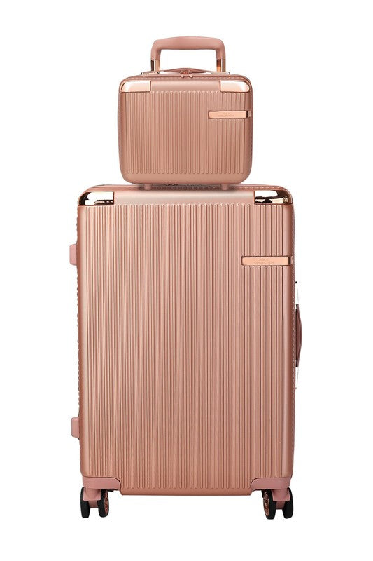 MKF Tulum 2-piece carry-on luggage set by Mia K Rose Gold One Size by MKF Collection by Mia K | Fleurcouture