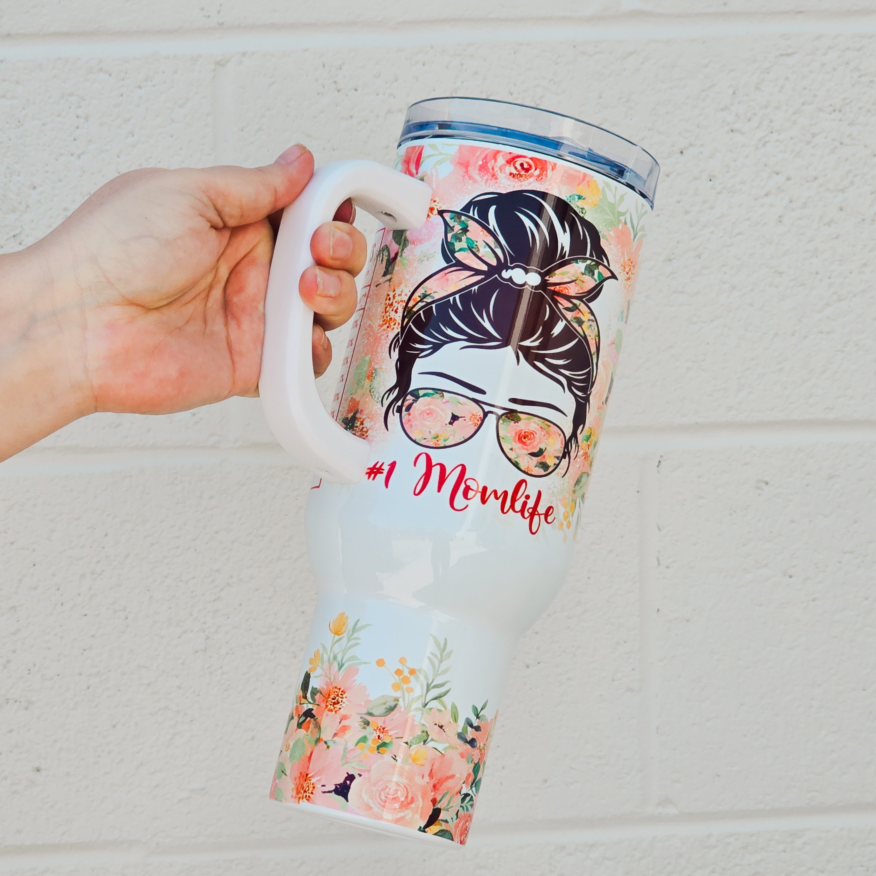 Mom Life 40oz Tumbler Tumbler by Tea-Shirt Shoppe | Fleurcouture