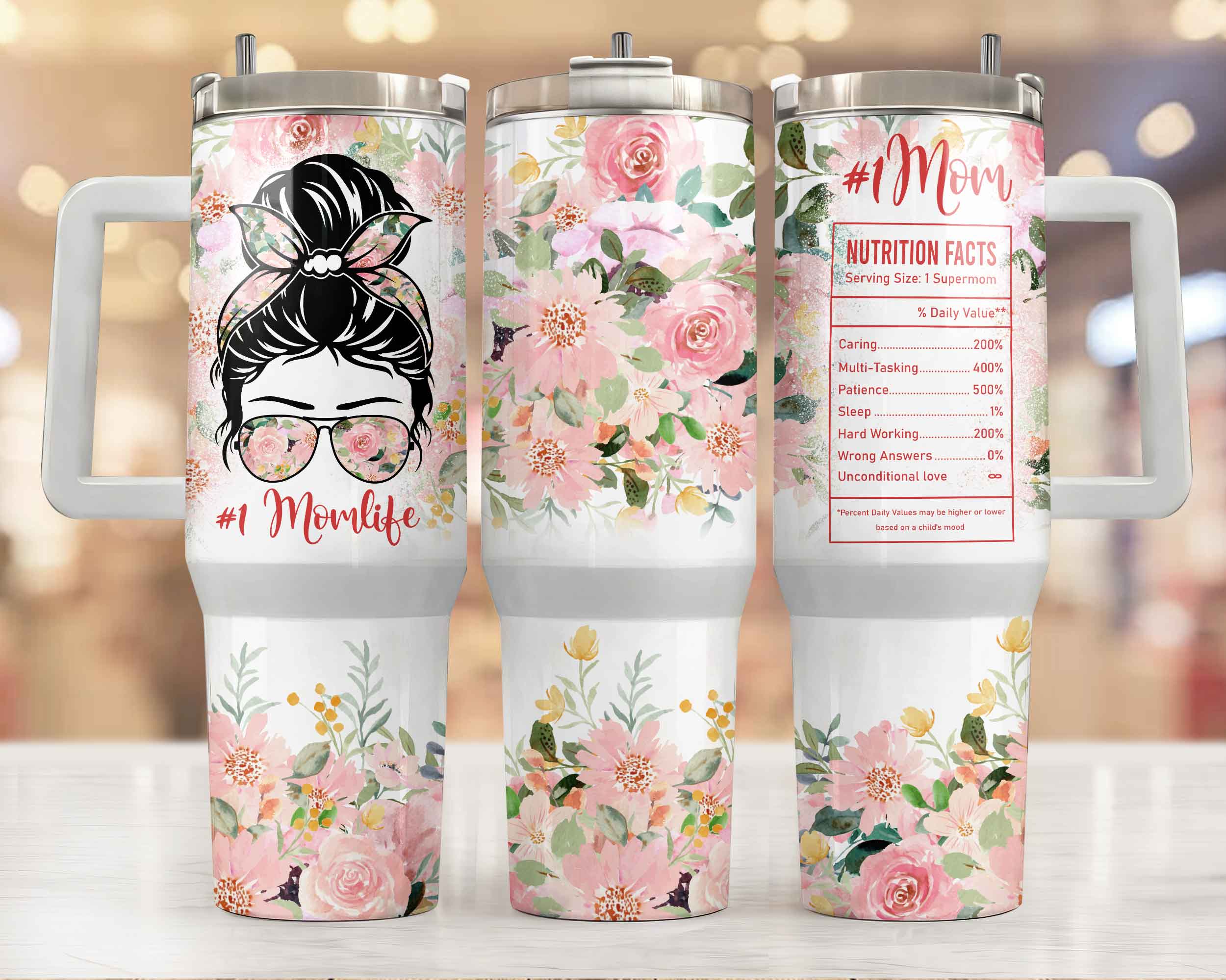 Mom Life 40oz Tumbler Tumbler by Tea-Shirt Shoppe | Fleurcouture