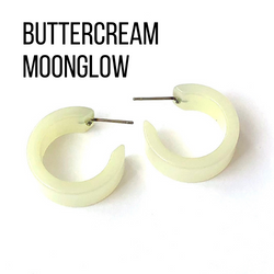 Moonglow Clara Hoop Earrings Buttercream MG Wide Classic Hoops by Leetie Lovendale | Fleurcouture