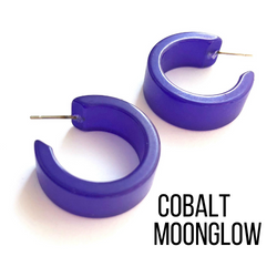 Moonglow Clara Hoop Earrings Cobalt MG Wide Classic Hoops by Leetie Lovendale | Fleurcouture