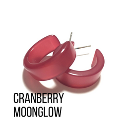 Moonglow Clara Hoop Earrings Cranberry MG Wide Classic Hoops by Leetie Lovendale | Fleurcouture