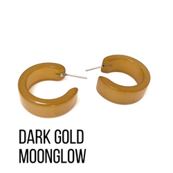 Moonglow Clara Hoop Earrings Dark Gold MG Wide Classic Hoops by Leetie Lovendale | Fleurcouture