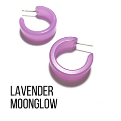 Moonglow Clara Hoop Earrings Lavender MG Wide Classic Hoops by Leetie Lovendale | Fleurcouture