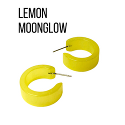 Moonglow Clara Hoop Earrings Lemon MG Wide Classic Hoops by Leetie Lovendale | Fleurcouture