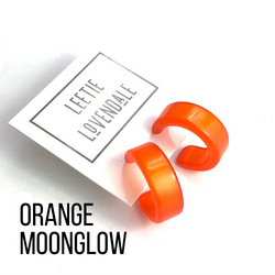 Moonglow Clara Hoop Earrings Orange MG Wide Classic Hoops by Leetie Lovendale | Fleurcouture