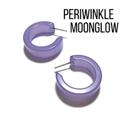 Moonglow Clara Hoop Earrings Periwinkle MG Wide Classic Hoops by Leetie Lovendale | Fleurcouture