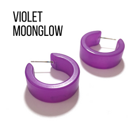 Moonglow Clara Hoop Earrings Violet MG Wide Classic Hoops by Leetie Lovendale | Fleurcouture
