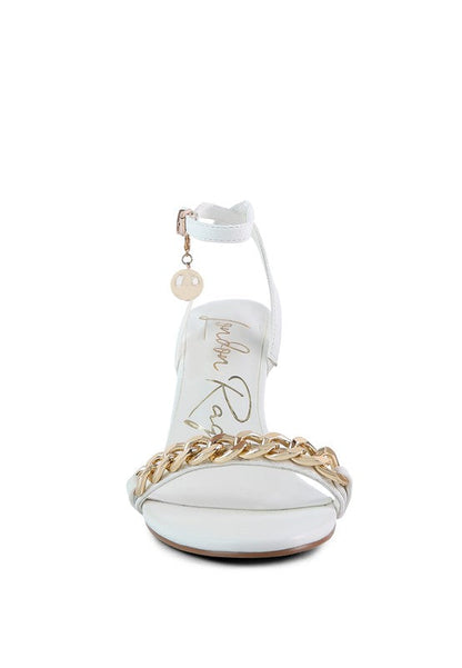 Mooning High Heeled Metal Chain Strap Sandals by Rag Company | Fleurcouture