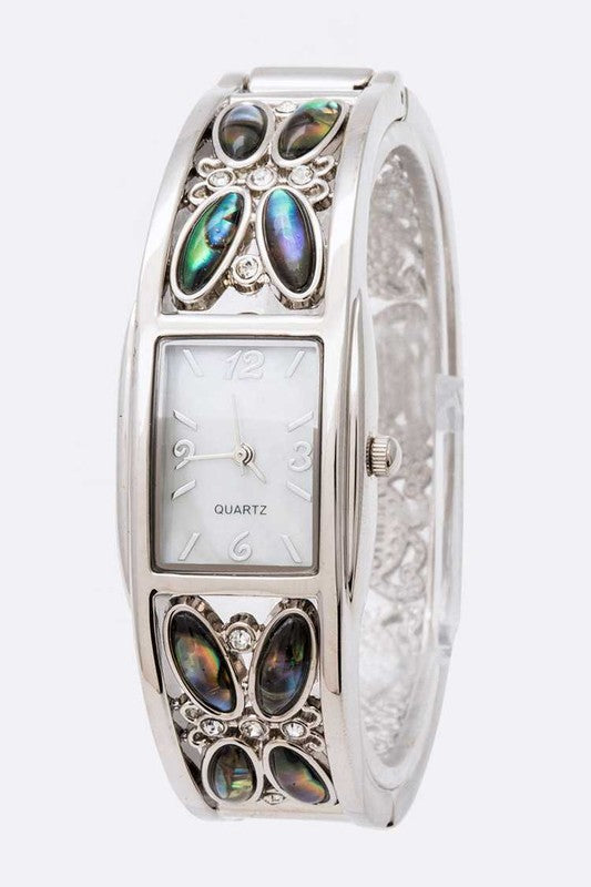 MOP Fashion Bangle Watch Silver O/S by Artini Accessories | Fleurcouture