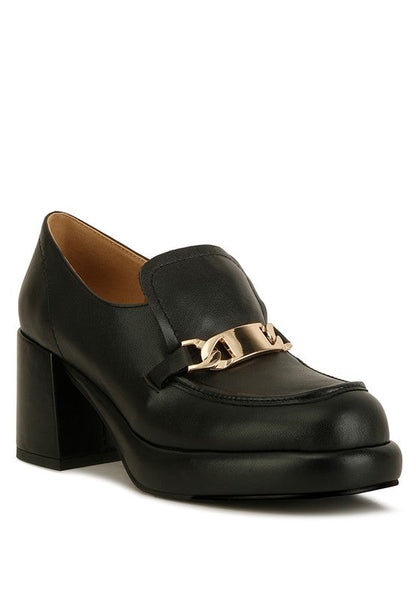 Morgan Metallic Embellishment Platform Loafers Black 7 by Rag Company | Fleurcouture