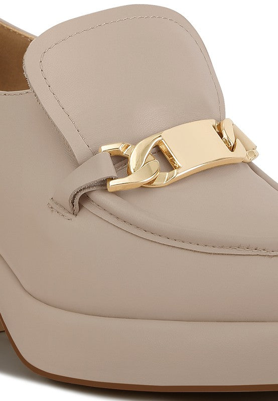 Morgan Metallic Embellishment Platform Loafers by Rag Company | Fleurcouture