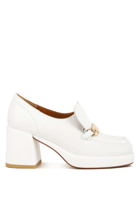 Morgan Metallic Embellishment Platform Loafers by Rag Company | Fleurcouture
