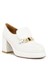 Morgan Metallic Embellishment Platform Loafers White 9 by Rag Company | Fleurcouture