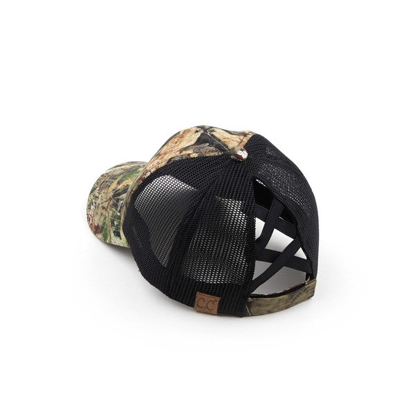 MossyOak Criss-Cross Pony Cap MossyOak OS by Truly Contagious | Fleurcouture